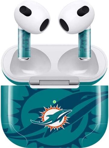 Skinit Decal Audio Skin Compatible with Apple AirPods (3rd Gen, 2021) - Officially Licensed NFL Miami Dolphins Double Vision Design in Saudi Arabia