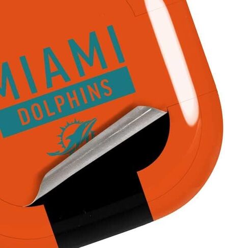 ملصق صوتي من Skinit متوافق مع Samsung Galaxy Buds Pro - تصميم سلسلة الأداء NFL Miami Dolphins Orange المرخص رسميًا in Saudi Arabia