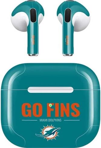 Skinit Decal Audio Skin Compatible with Apple AirPods (3rd Gen, 2021) - Officially Licensed NFL Miami Dolphins Team Motto Design in Saudi Arabia