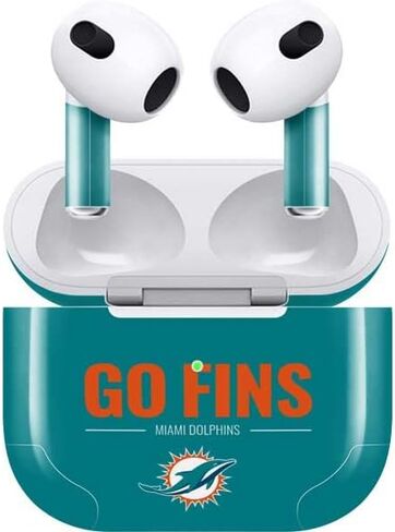 Skinit Decal Audio Skin Compatible with Apple AirPods (3rd Gen, 2021) - Officially Licensed NFL Miami Dolphins Team Motto Design in Saudi Arabia