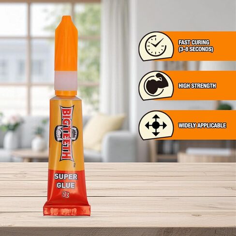 BIGTEETH Super Glue - 3pcs 0.07oz Strong Liquid Clear Super Glue for Home and Office Quick Repairs,All Purpose Adhesive for Ceramics, Porcelains, Plastics,Metals, Wood, Vinyl, Rubber, and More in Saudi Arabia