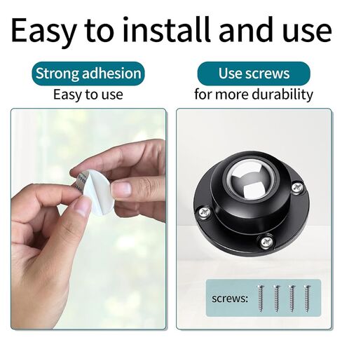 Self Adhesive Caster Wheels, Appliance Rollers for Kitchen Appliances, Stainless Steel Universal 360° Swivel Universal Wheel Mini Ball Transfer Roller,1 Inch Low Profile Swivel Wheels Black 4 Pack in Saudi Arabia