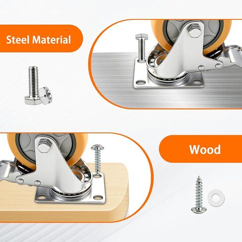 عجلات عجلات مقاس 4 بوصات، مجموعة مكونة من 4 عجلات مع نظام دوار وقفل - شديدة التحمل بوزن 220 رطلًا لكل منها لعربات البستنة وعربات المستودعات ومقاعد عمل المرآب ومقاعد النجارة in Kuwait