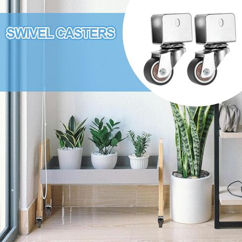 PATIKIL 1 Inch Caster Wheels, 4 Pcs Swivel Casters with 0.7" U Bracket Opening 55 Lb Capacity Per Caster for Furniture Office Chairs Carts and Cabinets, Brown in Saudi Arabia