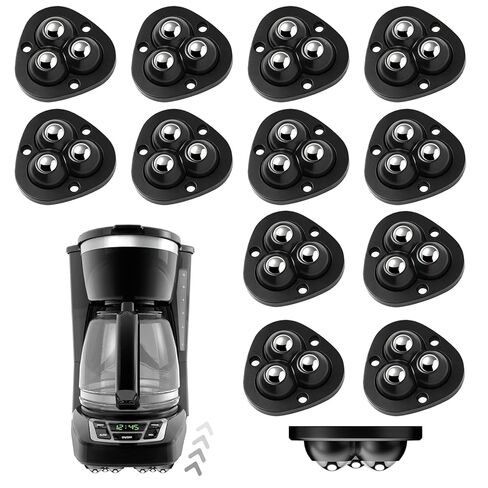 4-Pack Self-Adhesive Swivel Caster Wheels Appliance Sliders Rollers, 20lbs Load Capacity Per Wheel, Low Profile Swivel Wheels for Furniture, Storage Bins & Small Appliances in Kuwait