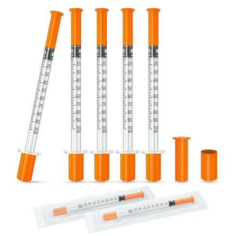 1 ml/cc Syringe 30G 5/16" (8mm) U-100, Individual Package Pack of 100 in Saudi Arabia