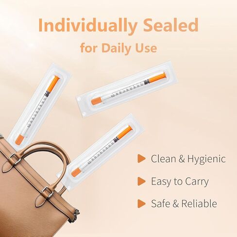 1 ml/cc Syringe 30G 5/16" (8mm) U-100, Individual Package Pack of 100 in Saudi Arabia