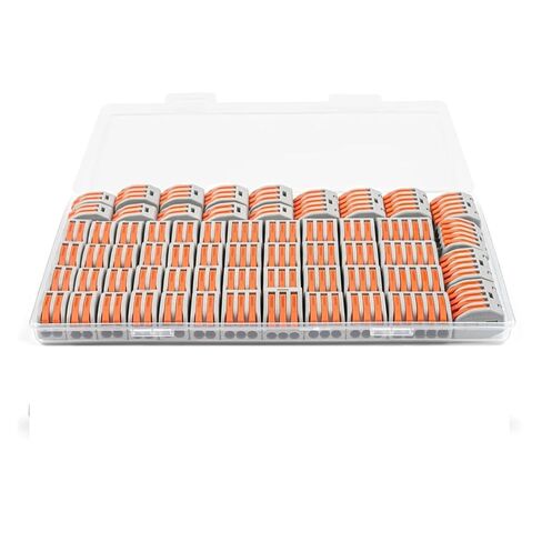 Universal Compact Wiring Splicing Conector 61PCS Quick Wiring Terminal Block Set 2/3/5Pin Orange Lever Compact Copper Conductor Push-in Electrical Cable Connector Kit in Saudi Arabia