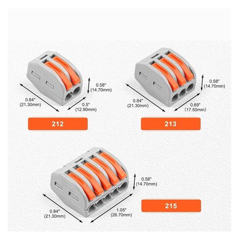 Universal Compact Wiring Splicing Conector 61PCS Quick Wiring Terminal Block Set 2/3/5Pin Orange Lever Compact Copper Conductor Push-in Electrical Cable Connector Kit in Saudi Arabia