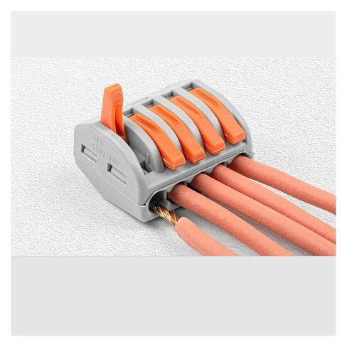 Universal Compact Wiring Splicing Conector 61PCS Quick Wiring Terminal Block Set 2/3/5Pin Orange Lever Compact Copper Conductor Push-in Electrical Cable Connector Kit in Saudi Arabia