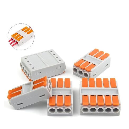 Universal Compact Wiring Splicing Conector 5PCS Universal Wire Cable Connector Compact Push-in Butt Wiring Terminal Block 2/3/4/5/6 Pin(226-3) in Saudi Arabia