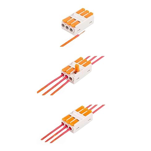Universal Compact Wiring Splicing Conector 5PCS Universal Wire Cable Connector Compact Push-in Butt Wiring Terminal Block 2/3/4/5/6 Pin(226-3) in Saudi Arabia
