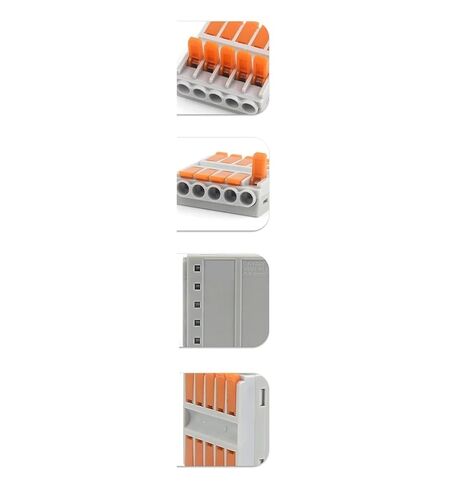 Universal Compact Wiring Splicing Conector 5PCS Universal Wire Cable Connector Compact Push-in Butt Wiring Terminal Block 2/3/4/5/6 Pin(226-3) in Saudi Arabia