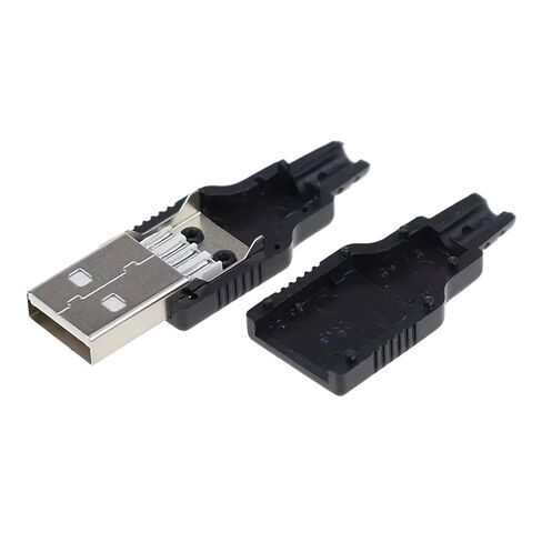 fengpeng 10pcs Type A Male Female USB 4 Pin Plug Socket Connector with Black Plastic Cover, Type-A for DIY Projects(10pcs Female Male) in Kuwait