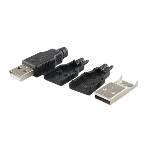 fengpeng 10pcs Type A Male Female USB 4 Pin Plug Socket Connector with Black Plastic Cover, Type-A for DIY Projects(10pcs Female Male) in Saudi Arabia