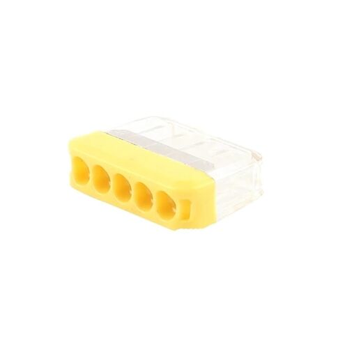 Universal Compact Wiring Splicing Conector 25PCS Quick Wiring Connectors 2/3/4/5/6/8 Pin Hard Wire Straight Insertion Compact Push-in Type Conductor Terminal Block(NC-205) in Saudi Arabia