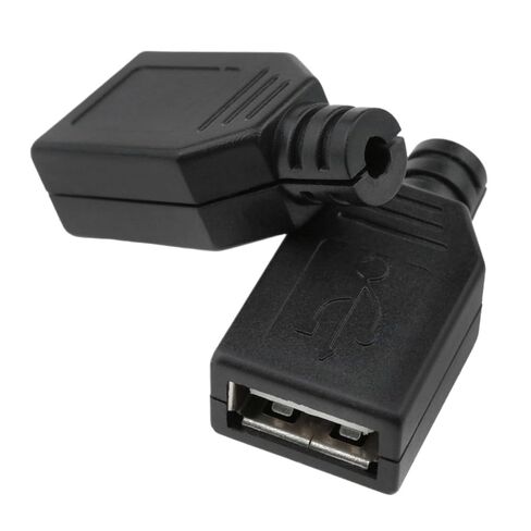 fengpeng 10pcs Type A Male Female USB 4 Pin Plug Socket Connector with Black Plastic Cover, Type-A for DIY Projects(Female 10PCS) in Kuwait