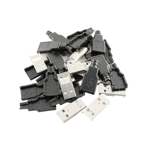 fengpeng 10pcs Type A Male Female USB 4 Pin Plug Socket Connector with Black Plastic Cover, Type-A for DIY Projects(Female 10PCS) in Kuwait