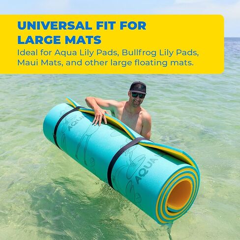وسادة أكوا ليلي مقاس 110 بوصة، أشرطة تخزين عائمة مع واقيات وسادة لزنبق الماء، الضفدع، سجادات مياه ماوي، مجموعة من 2 in Kuwait