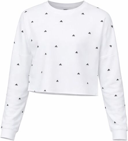 adidas Women's AOP Crew Sweatshirt White in Saudi Arabia