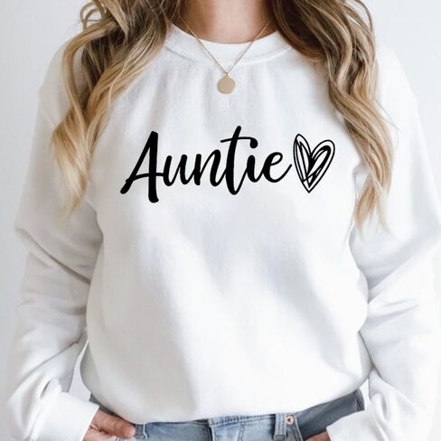 Custom Auntie Sweatshirt for Women, Personalized Heart Design Pullover, for Aunt on Mother’s Day, Cozy Aunt Crewneck, Stylish Sweater, Christmas in Saudi Arabia