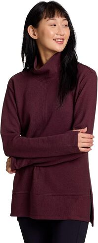 RBX Active Women's Ultra Soft Quilted Cowl Neck Pullover Sweater, Lightweight Mock Neck Tunic Sweatshirt with Thumbholes in Saudi Arabia