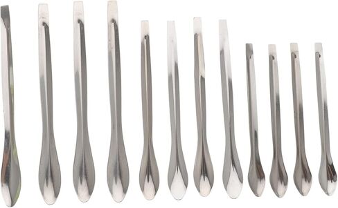 12Pcs Stainless Steel Measuring Scoop for Laboratory Use Sampling Spoons for Chemical and Experiments Compact Design for Easy Handling in Saudi Arabia