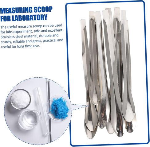 12Pcs Stainless Steel Measuring Scoop for Laboratory Use Sampling Spoons for Chemical and Experiments Compact Design for Easy Handling in Saudi Arabia