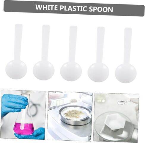 100pcs Plastic Smidgen Spoon Set Gram Disposable White Spoons for Measuring Serving and Tasting Kitchen Parties and Crafts in Saudi Arabia