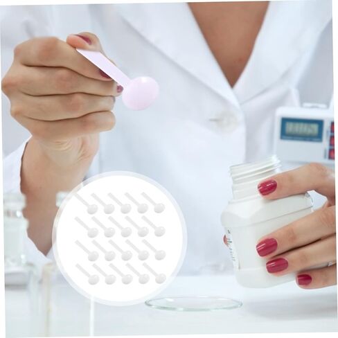 100pcs Plastic Smidgen Spoon Set Gram Disposable White Spoons for Measuring Serving and Tasting Kitchen Parties and Crafts in Saudi Arabia