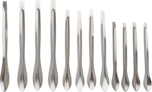 Alipis 12pcs Stainless Steel Lab Measuring Spoon Sampling Scoops Lab Table Spoons Teaspoons Tool in Saudi Arabia