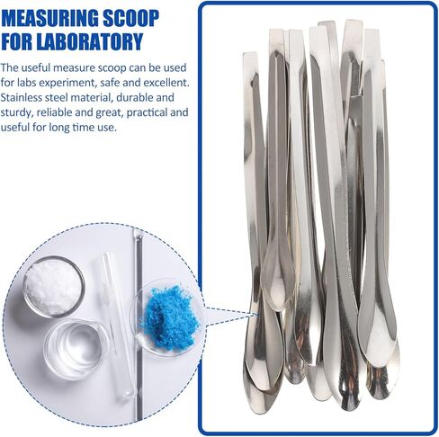 Alipis 12pcs Stainless Steel Lab Measuring Spoon Sampling Scoops Lab Table Spoons Teaspoons Tool in Saudi Arabia