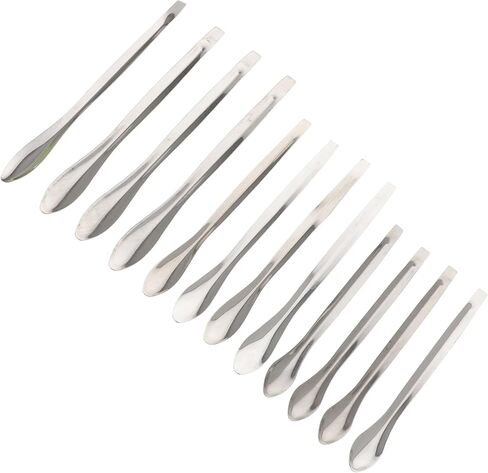 Luxshiny 12 قطعة من الفولاذ المقاوم للصدأ قياس ملعقة مختبر أخذ العينات مغرفة كوب تذوق الملاعق in Kuwait