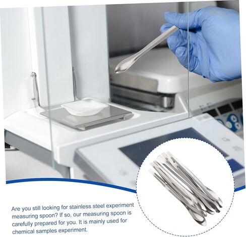 Luxshiny 12 قطعة من الفولاذ المقاوم للصدأ قياس ملعقة مختبر أخذ العينات مغرفة كوب تذوق الملاعق in Kuwait