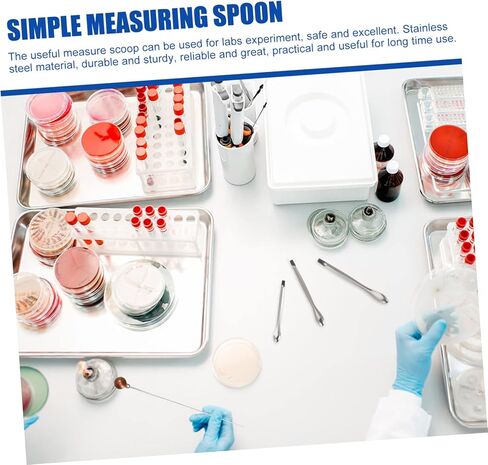 Luxshiny 12 قطعة من الفولاذ المقاوم للصدأ قياس ملعقة مختبر أخذ العينات مغرفة كوب تذوق الملاعق in Kuwait