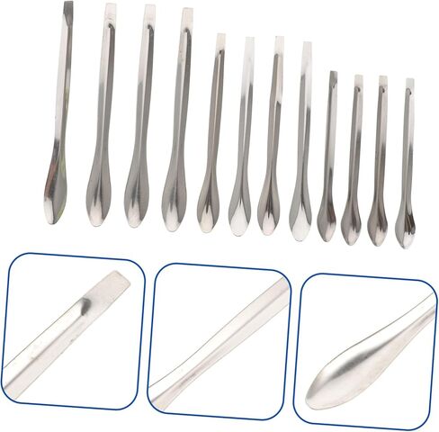 Luxshiny 12 قطعة من الفولاذ المقاوم للصدأ قياس ملعقة مختبر أخذ العينات مغرفة كوب تذوق الملاعق in Kuwait