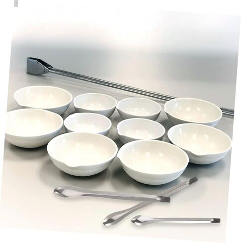 Luxshiny 12 قطعة من الفولاذ المقاوم للصدأ قياس ملعقة مختبر أخذ العينات مغرفة كوب تذوق الملاعق in Kuwait