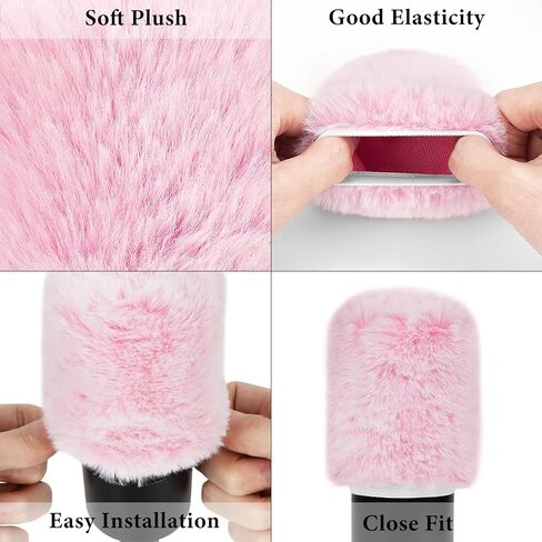 Geekria for Creators واقي رياح فروي لميكروفونات بقطر 1.5 بوصة (38 مم)، وغطاء للرياح لميكروفون DeadCat، وغطاء أمامي زغبي متوافق مع Fifine A6 (وردي / عبوتين) in Kuwait