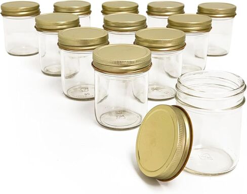 Glass 8 Fl Oz Classic Mason Jar with Metal Lid 6pk - Perfect for Candle Making in Kuwait