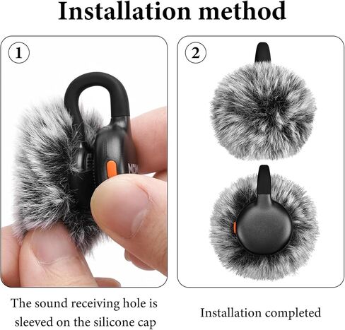 Geekria for Creators Furry Windscreen for Lark M2S، متوافق مع ميكروفون لاسلكي Hollyland Lark M2S، غطاء الرياح Mic DeadCat، الزجاج الأمامي بغطاء زغب، تقليل ضوضاء الرياح (رمادي / 2 حزمة) in Kuwait