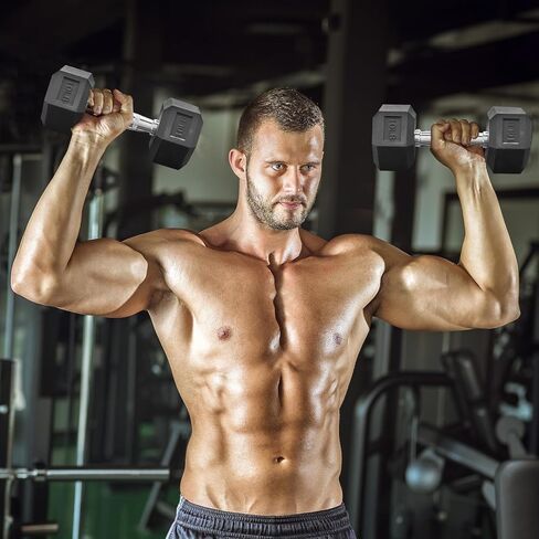 مجموعة دمبل مكونة من 5 أزواج، أوزان مطاطية سداسية خالية بدون حامل، معدات رياضية منزلية شديدة التحمل لتدريب القوة، تدريبات لكامل الجسم in Kuwait