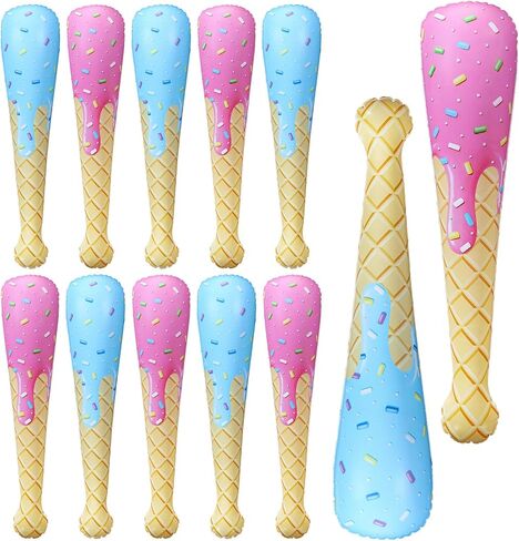 12 Pcs Inflatable Ice Cream Drip Baseball Bats, 17 Inch Blow up Inflates Bat for Sports Beach Birthday Baseball Party Favors in Saudi Arabia