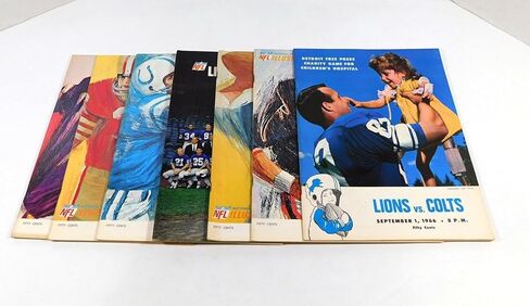 Lot of (7) Different 1966 Detroit Lions NFL Football Programs DA065811 - NFL Programs in Saudi Arabia