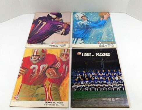 Lot of (7) Different 1966 Detroit Lions NFL Football Programs DA065811 - NFL Programs in Saudi Arabia