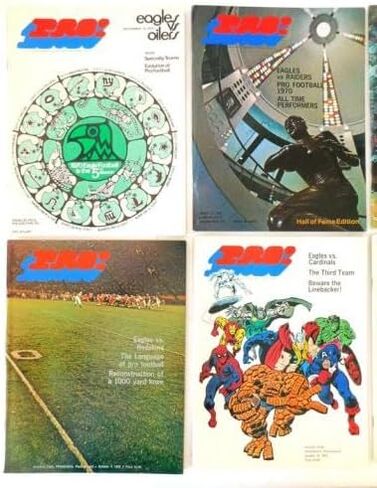 الكثير من (9) برامج مختلفة لكرة القدم لفريق فيلادلفيا إيجلز NFL لعام 1970 - برامج NFL in Saudi Arabia