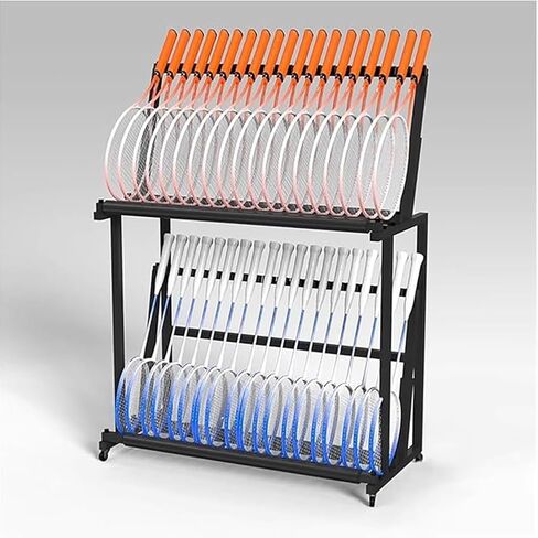 عربة مضرب كرة الريشة ذات العجلات الكبيرة جدًا، حامل تخزين جيتار بارتفاع قابل للتعديل مع إسفنجة ناعمة، منظم متعدد الوظائف للمعدات الرياضية والآلات الموسيقية in Kuwait