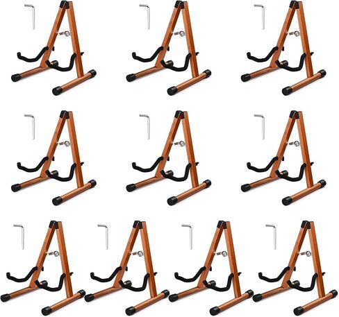 AW Wood Folding Guitar Stand A-Frame Instrument Display with Foam Arms, 10 Pack in Kuwait