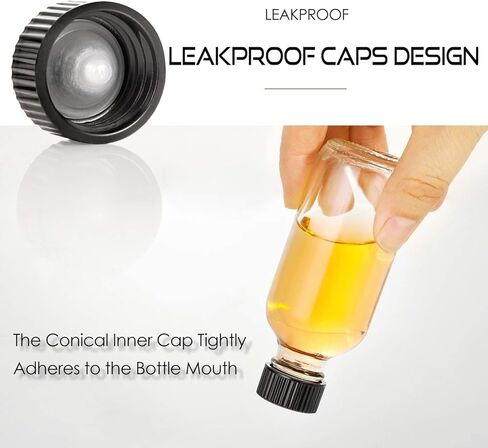 12 Pack 2oz (60ml) Boston Round Clear Glass Bottles – Leak-Resistant Airtight Caps, 3 Stainless Funnels, Protective Grid Packaging, Mini Personal Care & Beauty Travel Bottle in Saudi Arabia