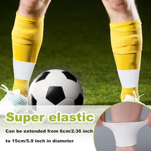 Soccer Leg Bands, Silicone Soccer Shin Guard Straps to Hold Shin Guards Stays and Soccer Sock in Place Soft Football Shinguard Holder Shin Guard Sleeves Equipment for Man Women (White) in Saudi Arabia