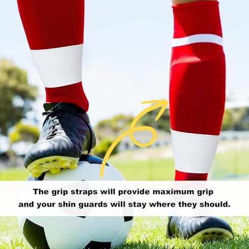 Soccer Leg Bands, Silicone Soccer Shin Guard Straps to Hold Shin Guards Stays and Soccer Sock in Place Soft Football Shinguard Holder Shin Guard Sleeves Equipment for Man Women (White) in Saudi Arabia